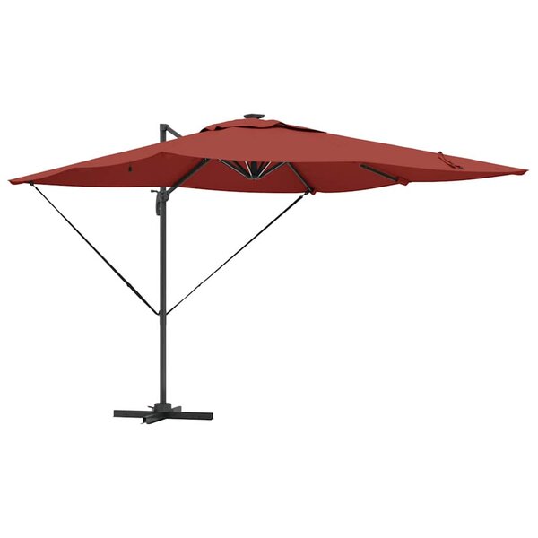 vidaXL Parasol Terre cuite 286 x 284 x 270 cm Aluminium et polyester