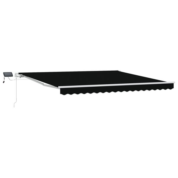Auvent rétractable manuel vidaXL avec LED noir 400x350 cm