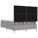 Lit à ressorts vidaXL avec matelas et banc Gris clair 140x190 cm en tissu