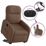 vidaXL Fauteuil inclinable électrique marron tissu