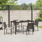 vidaXL Ensemble de salle à manger pour jardin 5 Pièces Marron Poly rotin