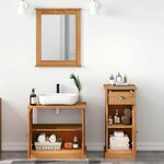 vidaXL Ensemble de mobilier de salle de bain avec tiroir 3 Pièces Marron