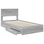 vidaXL Lit de Rangement Gris Sonoma 100 x 200 cm Bois d'ingénierie