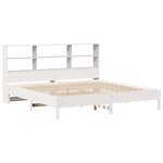 vidaXL Lit bibliothèque sans matelas blanc 180x200 cm bois pin massif