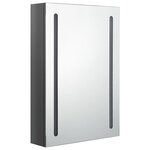vidaXL Armoire de salle de bain à miroir LED gris brillant 50x13x70 cm