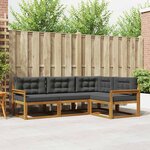 vidaXL Ensemble de canapés d'extérieur 4 pc Naturel et Anthracite