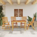 vidaXL Ensemble à manger de jardin 5 Pièces Bois d'acacia solide