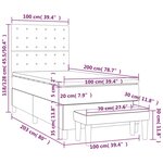 vidaXL Sommier à lattes de lit et matelas Gris clair 100x200cm Velours