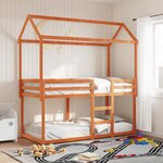 vidaXL Lit superposé avec toit cire marron 90x190cm bois massif de pin
