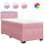 vidaXL Sommier à lattes de lit avec matelas Rose 90x190 cm Velours