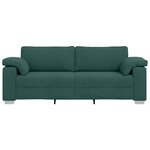 vidaXL Canapé avec coussin Vert foncé 219 x 77 x 82 cm tissu