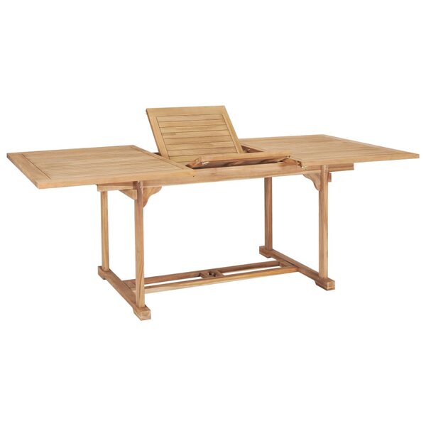 vidaXL Table de jardin extensible 150-200x100x75 cm Teck solide
