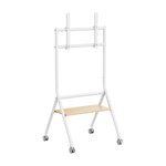 Support de sol Aisens ECO avec roulettes - 1 plateau pour écran interactif/TV 80 kg 37-86 - Couleur blanc/bois
