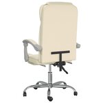 vidaXL Fauteuil inclinable de bureau Crème Similicuir