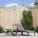 vidaXL Parasol de plage Bleu  blanc 161 x 193 cm Polyester