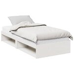 vidaXL Lit de jour avec matelas blanc 80x200 cm bois de pin massif