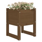 vidaXL Jardinières 2 Pièces Marron miel 40x40x52 5 cm Bois massif de pin