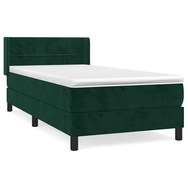 vidaXL Sommier à lattes de lit et matelas Vert foncé 80x200 cm Velours