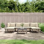 vidaXL Salon de jardin 7 Pièces avec coussins anthracite résine tressée