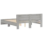 vidaXL Cadre de lit avec tête de lit sonoma gris 140x190 cm