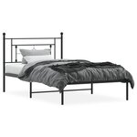 vidaXL Cadre de lit métal sans matelas avec tête de lit noir 107x203cm