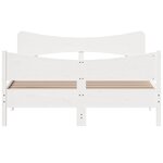 vidaXL Cadre de lit sans matelas blanc 135x190 cm bois de pin massif