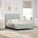 lit vidaXL Gris clair 160x200 cm Velours