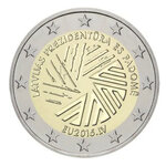 2 euros commémorative Lettonie 2015 - Présidence de l'Union européenne.