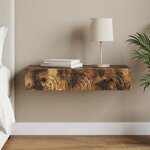 vidaXL Table d'appoint murale 87 5 x 34 5 x 17 cm Bois d'ingénierie