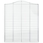 vidaXL Paniers à gabions arqués 3 Pièces 200x30x220/240 cm fer galvanisé