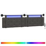 vidaXL Tête de lit suspendue Noir PU antique