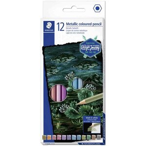 Crayon de couleur métallisé  étui carton de 12 staedtler