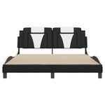 vidaXL Cadre de lit sans matelas noir et blanc 160x200 cm similicuir