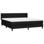 vidaXL Sommier à lattes de lit avec matelas Noir 180x200 cm Tissu