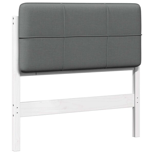 vidaXL Tête de lit capitonnée Blanc et gris clair 75 cm Pin massif