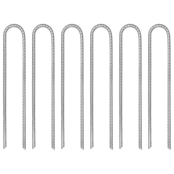 vidaXL Piquets de tente 6 Pièces en forme de U 30 cm Ø7mm acier galvanisé