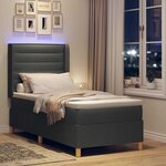 vidaXL Lit à ressorts avec bandes LED Gris 100 x 200 cm tissu