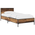 vidaXL Cadre de lit avec tête de lit Bois ancien 80 x 200 cm