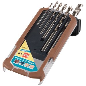 Wolfcraft jeu de forets à bois 6 pièces professional 3-10 mm 7120000