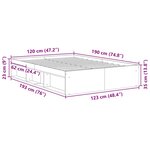 vidaXL Cadre de lit sans matelas vieux bois 120x190 cm bois ingénierie