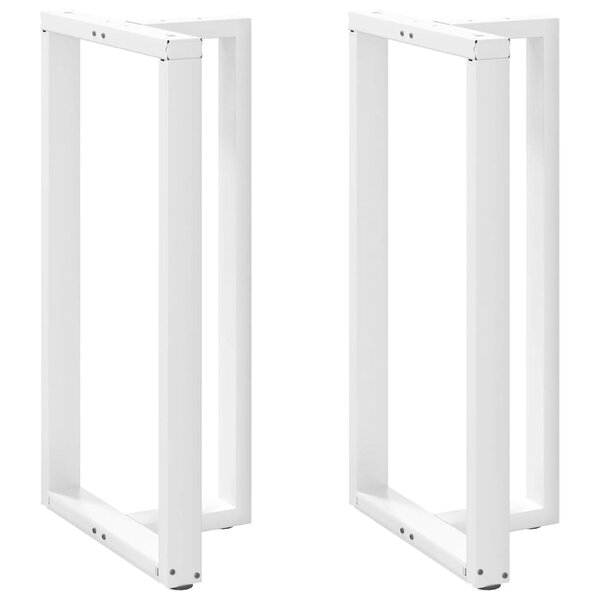 vidaXL Pieds de table de bar en T  2 pièces  blanc  60 x 35 x (110-111) cm  acier