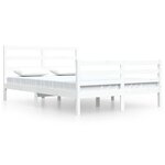 vidaXL Cadre de lit Blanc Bois de pin massif 160x200 cm