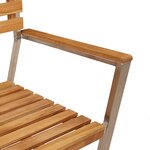 vidaXL Chaises de jardin empilables 2 pièces en bois massif teck et acier inoxydable