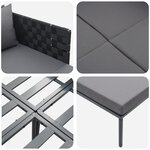 Transat vidaXL avec coussins pour 2 personnes Anthracite 115x153x69 5 cm Acier
