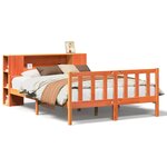 vidaXL Lit bibliothèque sans matelas cire marron 160x200cm bois massif