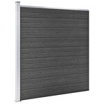 vidaXL Ensemble de panneau de clôture WPC 526x186 cm Noir