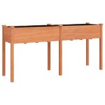 vidaXL Jardinière avec doublure marron 161x45x76 cm bois massif sapin