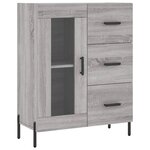 vidaXL Buffet haut Sonoma gris 69 5x34x180 cm Bois d'ingénierie