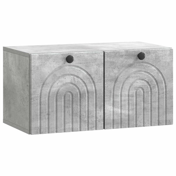 vidaXL Meuble TV mural Gris béton 59 5 x 31 x 30 cm Bois d'ingénierie