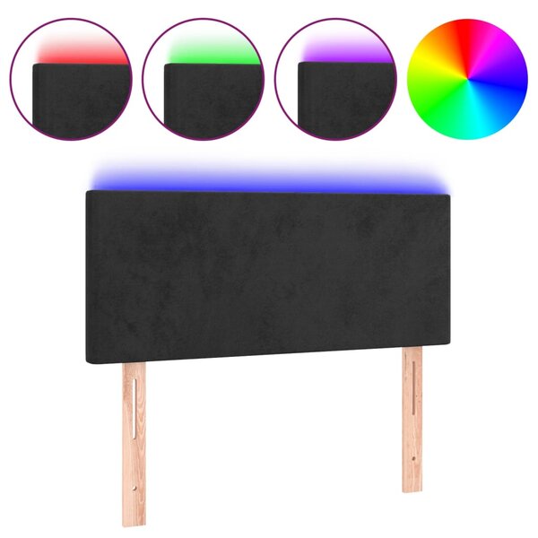 vidaXL Tête de lit à LED Noir 80x5x78/88 cm Velours